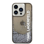 Karl Lagerfeld Liquid Glitter Translucent Elongated Logo Case – Etui iPhone 14 Pro (czarny)