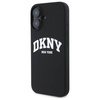 Original Handyhülle IPHONE 16 DKNY Hardcase Silicone White Printed Logo MagSafe (DKHMP16SSNYACH) schwarz