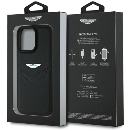 Etui Aston Martin HC Leather Victory      Design do iPhone 16 Pro czarny