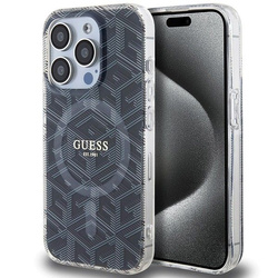 Oryginalne Etui GUESS Hardcase GUHMP15LHGCUSTGK do iPhone 15 Pro (Kompatybilny z Magsafe / IML GCUBE / czarny)