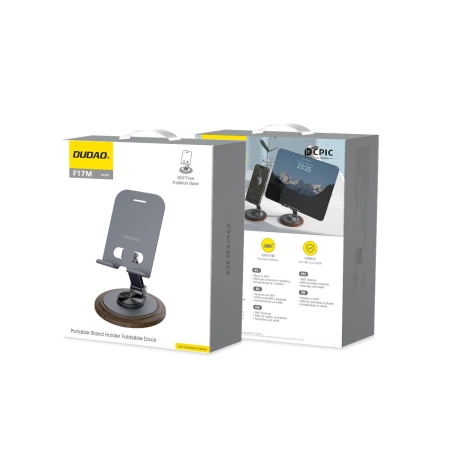 Podstawka do telefonu Dudao F17M 360° metalowa - szara