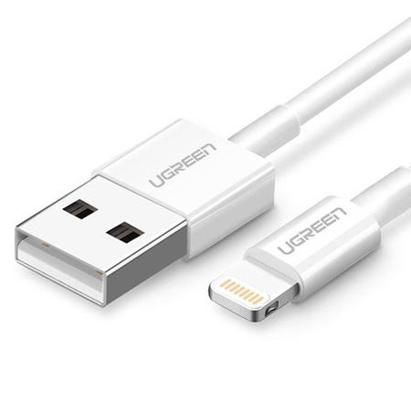 Ugreen kabel przewód USB - Lightning MFI 1m 2,4A biały (20728)