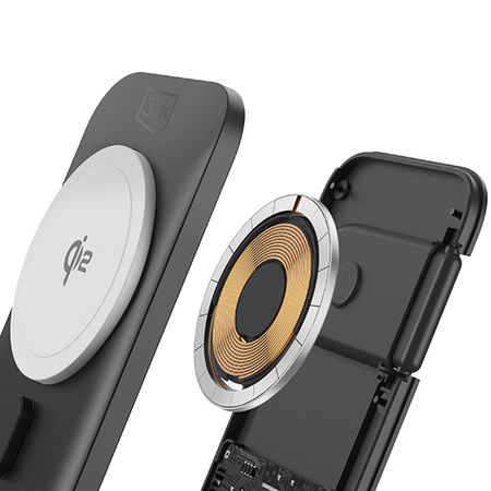 Accessories - 3mk MagRocket 3-in-1 Wireless Charger 15W Qi2 MPP Black