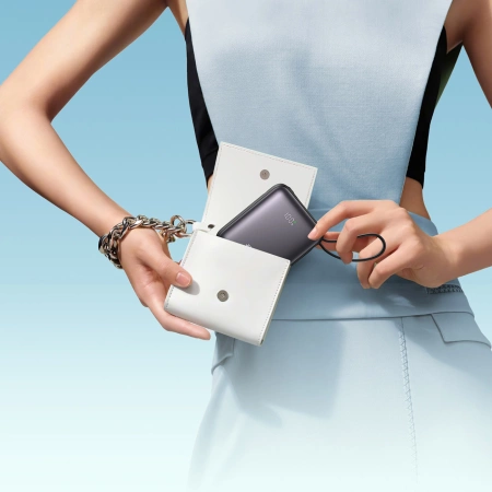 Powerbank Joyroom JR-PBF27 10000mAh 22.5W z wbudowanymi kablami USB-C i Lightning - czarny