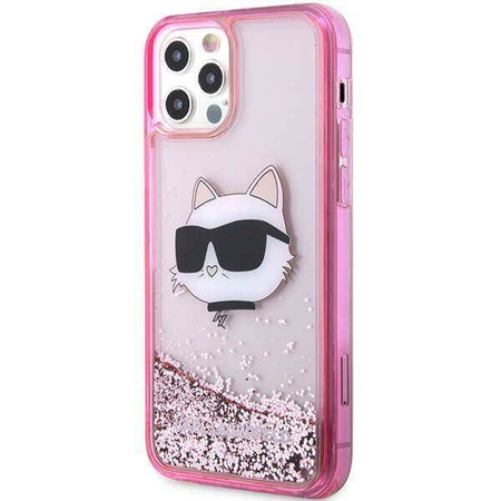 Karl Lagerfeld KLHCP12MLNCHCP iPhone 12/ 12 Pro 6,1" różowy/pink hardcase Glitter Choupette Head