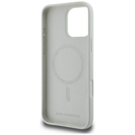 Etui IPHONE 16 PRO Karl Lagerfeld Silicone Double Heads&Circle MagSafe beżowe