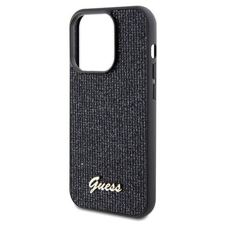 Guess nakładka do iPhone 14 Pro 6,1" GUHCP14LPMSDGSK HC PU DISCO SCRIPT METAL czarna