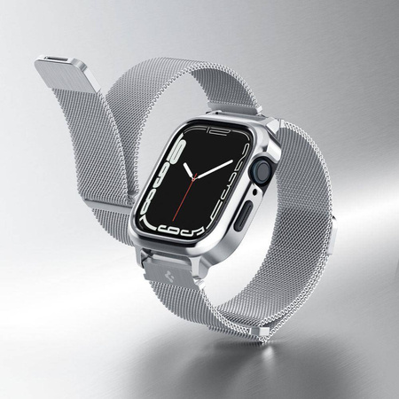 Spigen METAL FIT „PRO“ Apple Watch 4 / 5 / 6 / 7 / 8 / SE (44 / 45 MM) SILBER