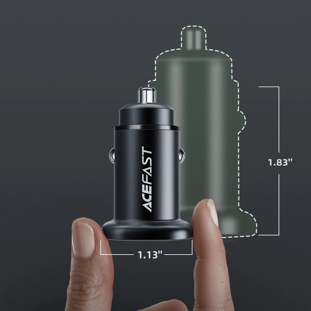 Acefast Autoladegerät 38W USB Typ C / USB, PPS, Power Delivery, Quick Charge 3.0, AFC, FCP schwarz (B1 schwarz)