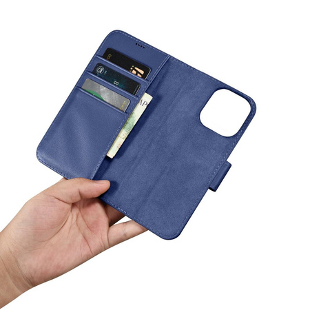 iCarer Wallet Case 2in1 iPhone 14 Pro Max Leder Flip Cover Anti-RFID blau (WMI14220728-BU)