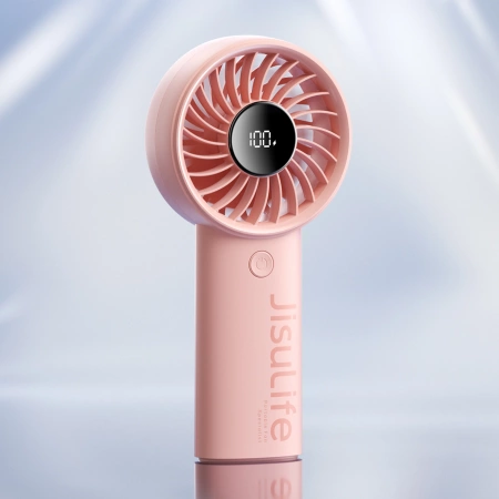 Mini wentylator Jisulife Handheld Fan Life4 5000mAh przenośny wiatraczek USB - różowy