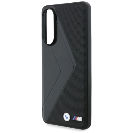 BMW Leather Oversized Stripes MagSafe Hülle für Samsung Galaxy S25 Edge - Schwarz