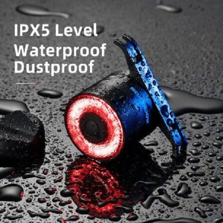 Rockbros Q3 Rear Bike Light with Smart Stop System - Black