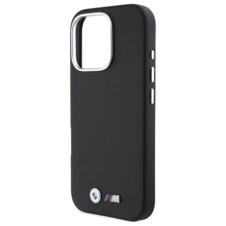 Oryginalne Etui IPHONE 16 PRO MAX BMW Hardcase M Edition Kevlar Wrapped Metal (BMHCP16X23PUFWKEV) czarne