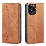 Magnet Fancy Case etui do iPhone 13 Pro pokrowiec portfel na karty kartę podstawka brązowy