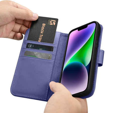 iCarer Wallet Case 2in1 iPhone 14 Plus Flip Leather Cover Anti-RFID Light Violet (WMI14220727-LP)