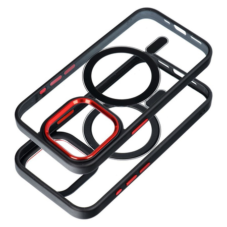 Futerał COLOR EDGE MAG COVER kompatybilny z MagSafe do IPHONE 17 Pro Max czarno czerwony