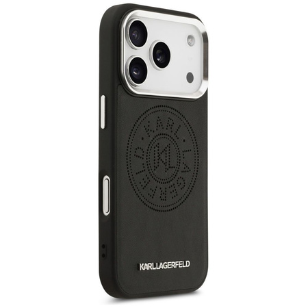 Karl Lagerfeld nakładka Magsafe PU case with Karl round point logo metal camera buttons and logo do iPhone 17 Pro czarna