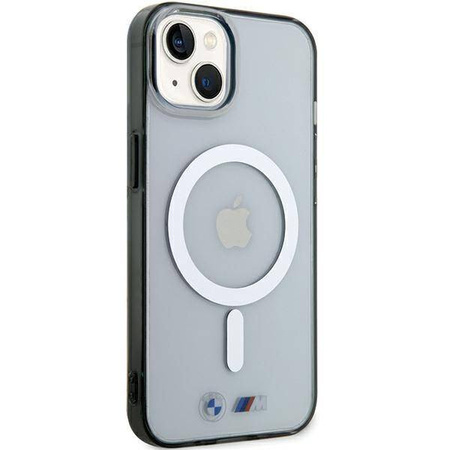 Etui BMW Silver Ring MagSafe do iPhone 15 - przezroczyste