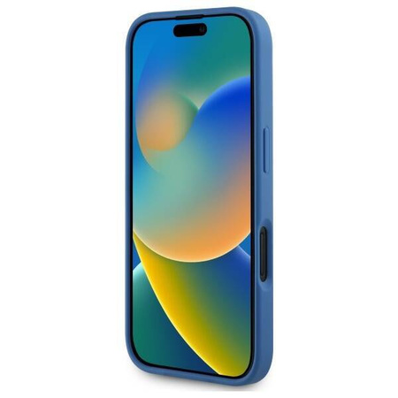 Oryginalne Etui IPHONE 16 Guess Hardcase 4G Flowers Print MagSafe (GUHMP16SP4ROPEMCB) niebieskie