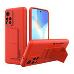 Wozinsky Kickstand Case Silikon Ständer Cover für Xiaomi Poco M4 Pro 5G rot