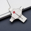 Pendrive 16GB USB 3.2 Gen 1 (USB A / USB C / Lightning / Micro USB) Forcell F-Data Metal Quad srebrny
