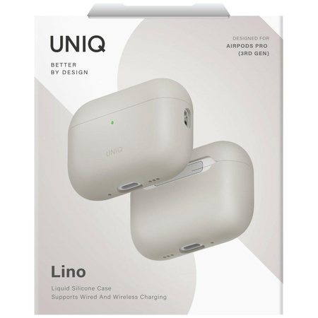Etui UNIQ Lino do AirPods Pro 3 gen      Silicone beżowy