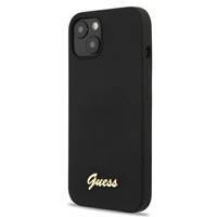 Guess GUHMP13MLSLMGBK iPhone 13 6.1 "black / black hardcase Silicone Script Gold Logo