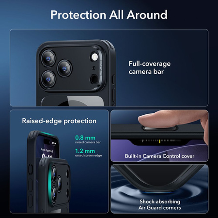 ESR CLASSIC HYBRID MAGSAFE & TEMPERED GLASS IPHONE 17 PRO CLEAR/BLACK