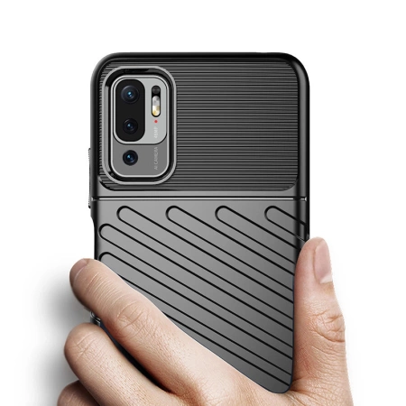 Thunder Case Flexibel Robuste Panzer Handyhülle TPU Schutzhülle für Xiaomi Redmi Note 10 5G / Poco M3 Pro schwarz