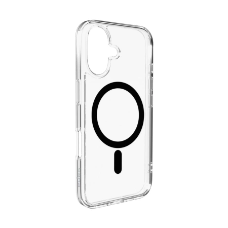 Puro Lite Mag TPU+PC Case Compatible with MagSafe for iPhone 17 - Transparent with Black Ring