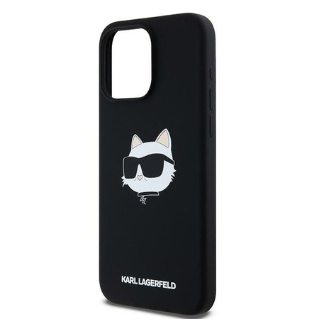 Oryginalne Etui KARL LAGERFELD hardcase Silicone Choupette Head MagSafe KLHMP15XSCHPPLK do Iphone 15 Pro Max Czarny