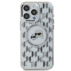 Karl Lagerfeld nakładka do iPhone 16 6,1" KLHMP16SHMCKMHT przezroczysta Hardcase IML Monogram Karl&Choupette Head MagSafe