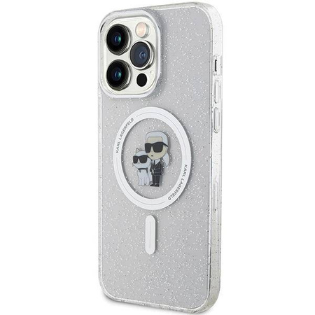Karl Lagerfeld Karl&amp;Choupette Glitter MagSafe case for iPhone 15 Pro Max - transparent