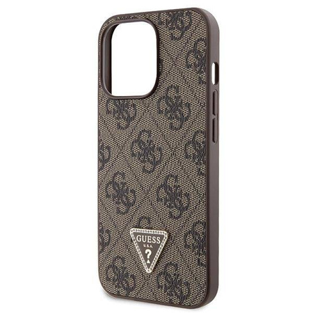 Original Handyhülle IPHONE 13 PRO Guess Hardcase Crossbody 4G Metal Logo (GUHCP13LP4TDSCPW) braun