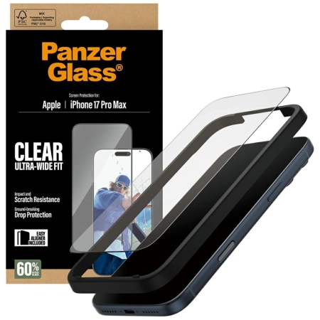 Szkło hartowane PanzerGlass Ultra-Wide Fit EasyAligner na iPhone 17 Pro Max