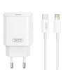 XO ładowarka sieciowa CE25 PD 25W 1x USB-C biała + kabel USB-C - Lightning
