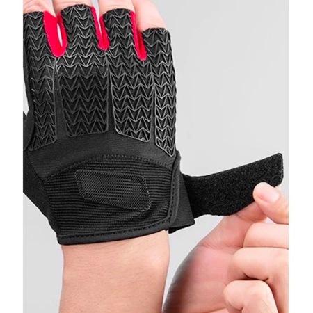 Rockbros S169BR L cycling gloves with gel inserts - black and red