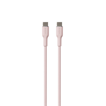 PURO ICON Soft Cable – Kabel USB-C do USB-C 1.5 m (Dusty Pink)