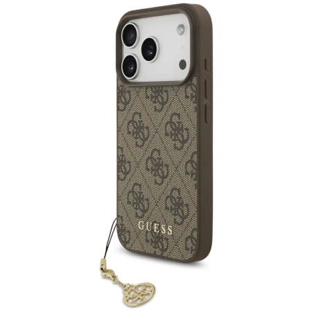 Etui Guess 4G Charms Collection MagSafe na iPhone 17 Pro - brązowe