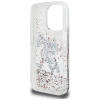 Karl Lagerfeld Liquid Glitter Choupette Logo Hülle für iPhone 16 Pro Max – Transparent