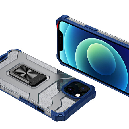 Crystal Ring Case Kickstand Tough Rugged Cover for iPhone 12 mini blue