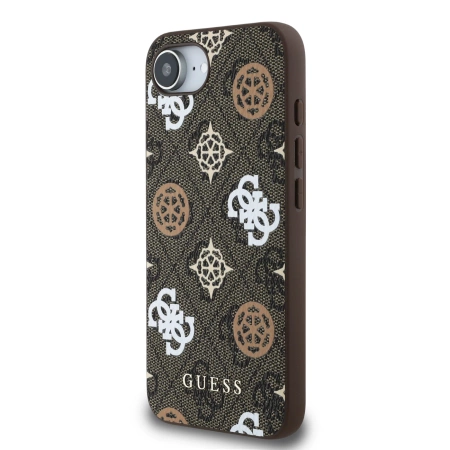 Guess PU 4G Peony Case mit MagSafe für iPhone 16e - Braun