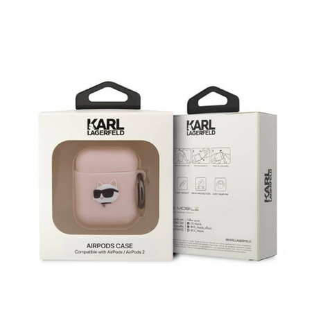 Karl Lagerfeld Silicone NFT Choupette Head 3D - Etui AirPods 1/2 gen (różowy)