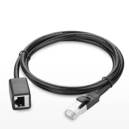 Ugreen przedłużacz kabel internetowy Ethernet RJ45 Cat 6 FTP 1000 Mbps 0,5 m czarny (NW112 11278)