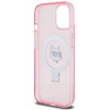 Karl Lagerfeld KLHMP15SHMRSCHP iPhone 15 6,1" rosa/rosa Hardcase Ringständer Choupette Head MagSafe