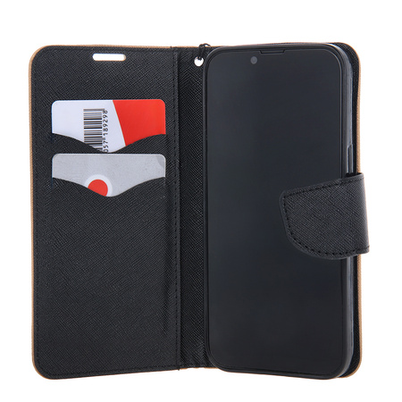 Etui Smart Fancy do iPhone 16 6,1&quot; czarno-złote