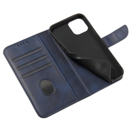 Magnethülle Elegante Hülle Flip Cover für Poco M4 Pro 5G Blau