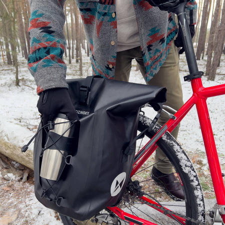 Wozinsky waterproof bicycle bag trunk pannier 25l 2in1 black (WBB24BK)