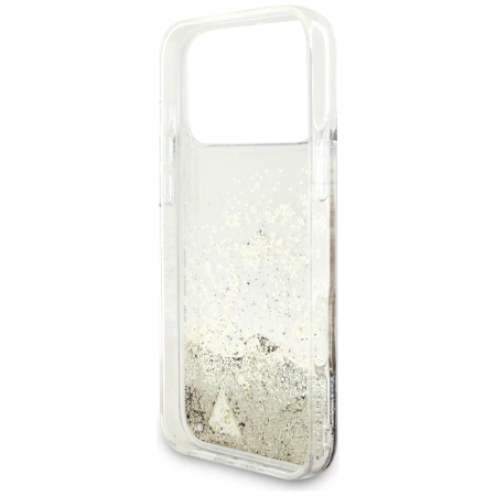 Guess Liq. Glitter 4 Charms Case for iPhone 17 Pro - Gold